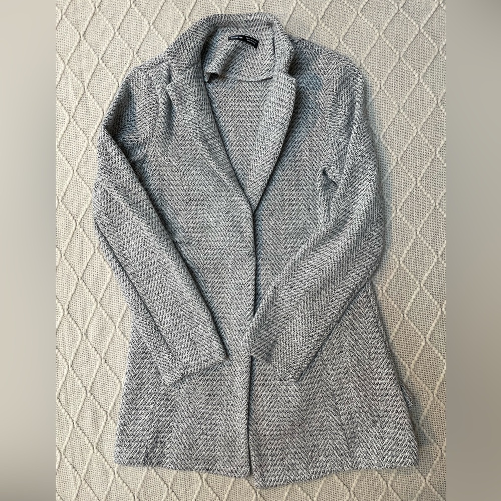 Black and white blazer